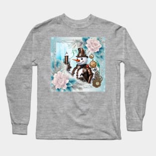 Snowman in Time! Steampunk Snowman Brings Winter Wonderland to Life Long Sleeve T-Shirt